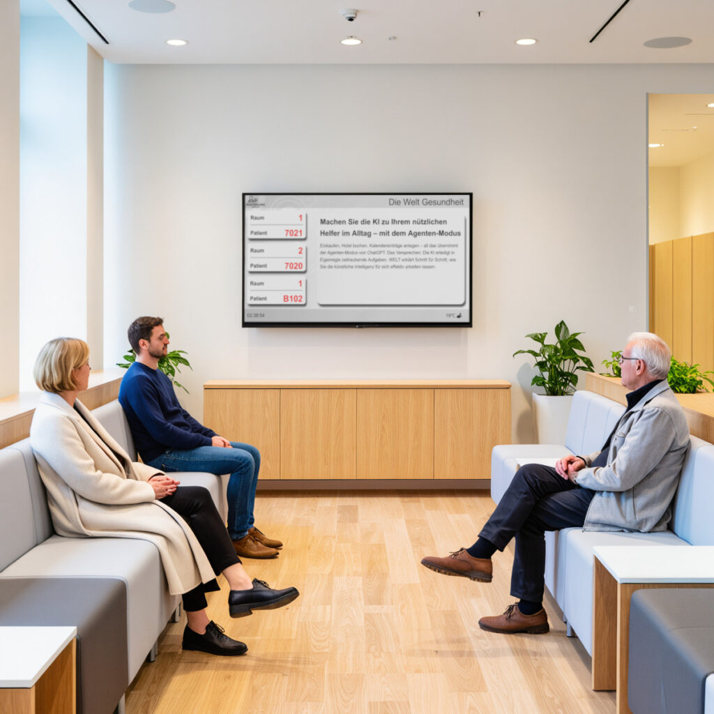 DSGVO-konformes digitales Aufrufsystem im modernen Wartezimmer